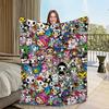 cool cartoon kawaii funny art T-Tokidoki Flannel warm soft plush blanket sofa living room hogar office bedroom travel gift home