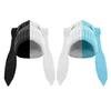 2Pcs 3D Long Rabbit Ears Beanie Hat, Women Bunny Knit Beanie Hat, Winter Warm Knit Rabbit Crochet Skull Hat, Patchwork Color ( Black & White, Blue &