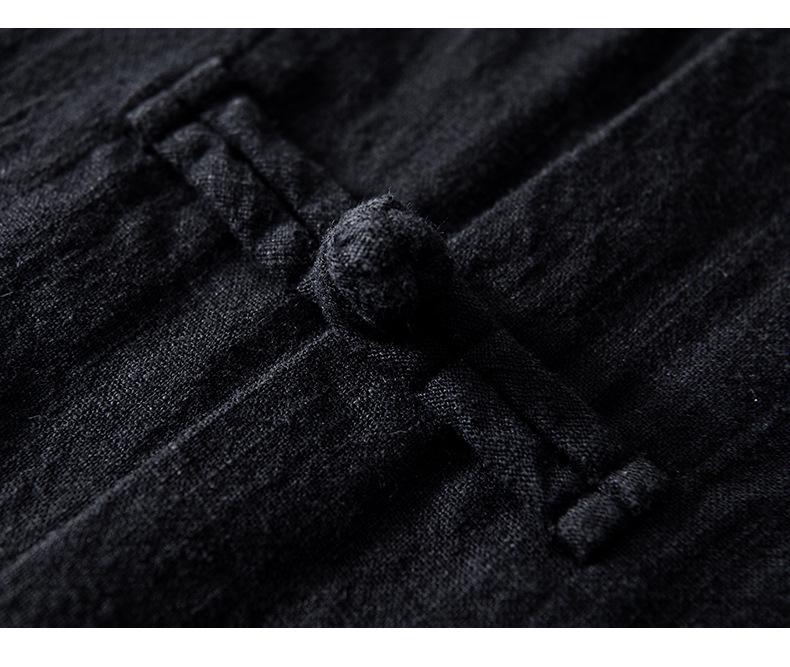 2025 Men's Chinese Style Cotton Linen Long Sleeve Tang Suit Hanfu Shirt, Plus Size Loungewear