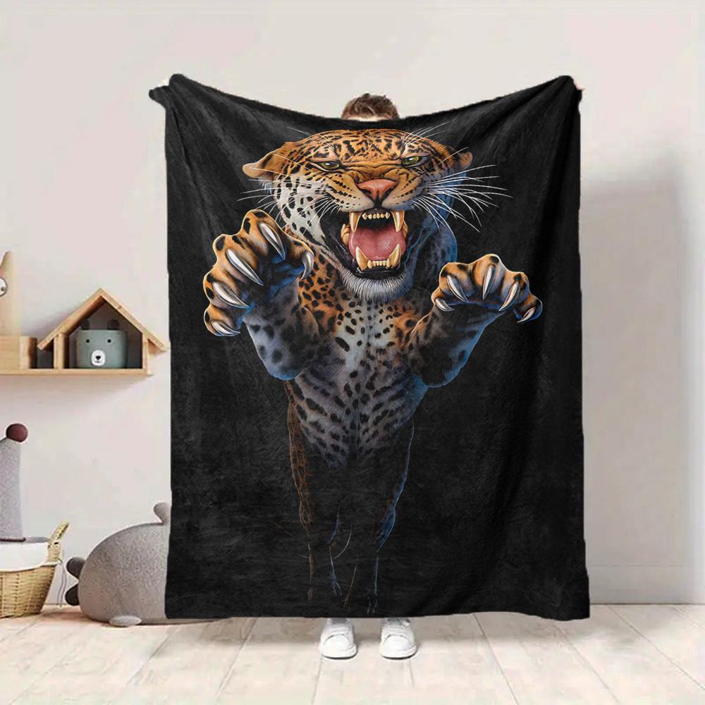 1PC Leopard Print Blanket, Throw For Sofa, Bed, Travel, Camping, Livingroom, And Bed, Printing Blanket With Soft And Warm Fabric Yy250918147