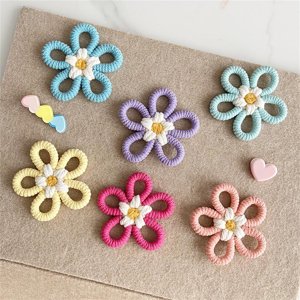 Woven Macrames Colorful Flower Wall Art Decoration for Living Room or Baby Kids Bedroom Nursery Wall Hanging Ornament