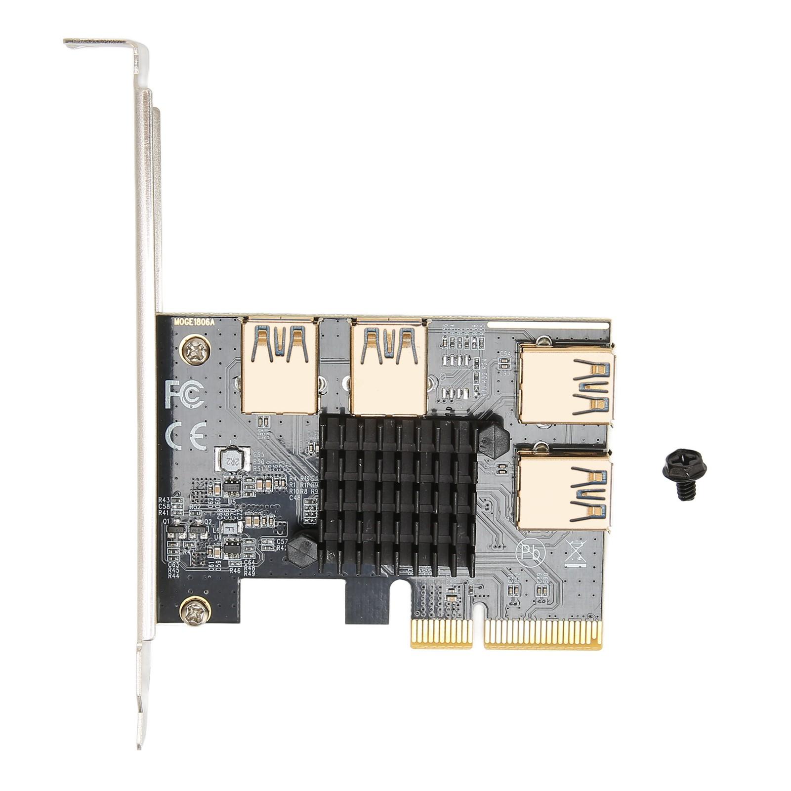 

Карта-райзер PCI-E PCI-E X4 1 до 4 PCI Express 16X Слот Карта-адаптер Адаптер USB 3.0 Карта-мультиплікатор