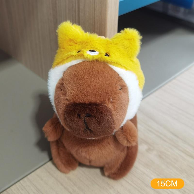 Cute Plush Capybara Keychain Cartoon Animals Toy Stuffed Soft Doll Plush Gift Kid Toys Doll Bag Hanging Ornaments Car Pendant