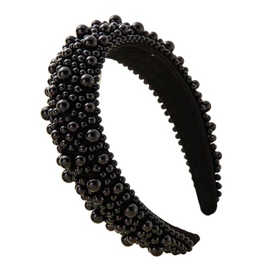 Imitation Pearl Hair Hoop Wide Heightened Headband Flexible Comfortable Fit Hair Hoop Hair Accessory