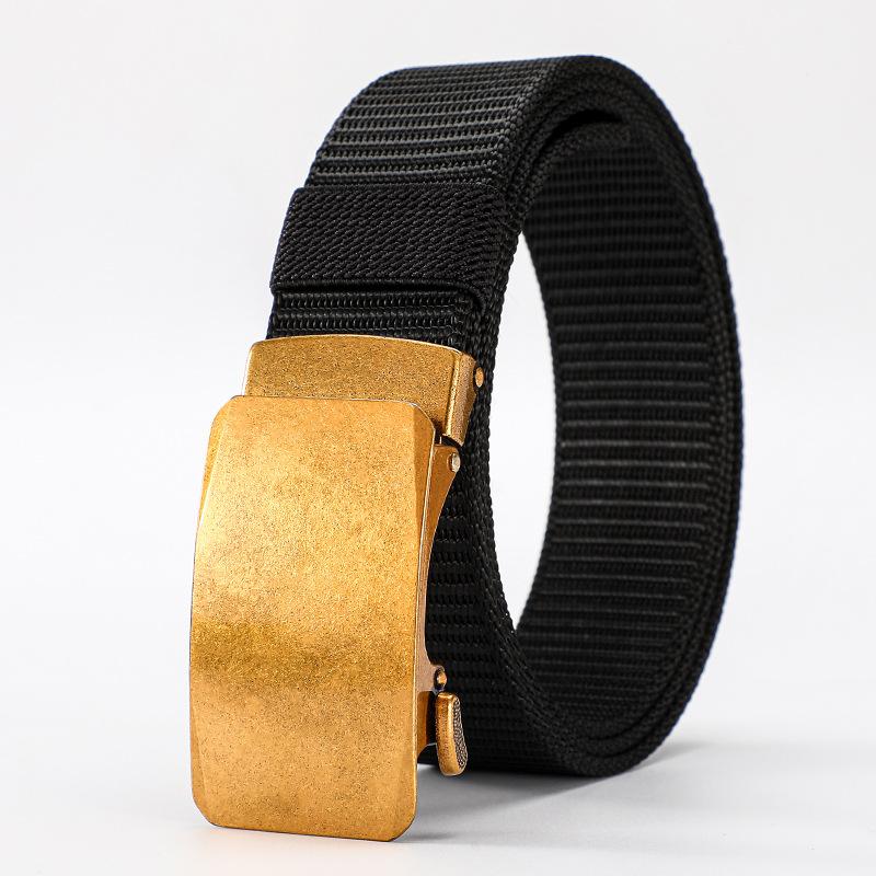 Men'S Alloy Automatic Buckle Belt Outdoor Tactical Belt Casual Pants Belt