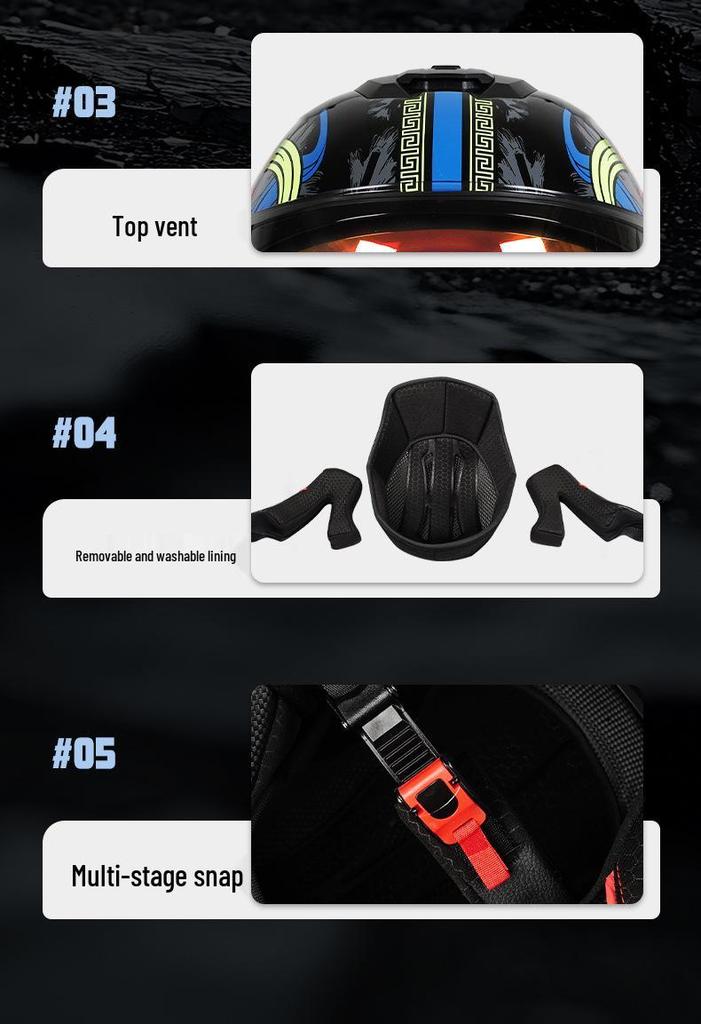 3C Certified Dual-Lens Convertible Motorcycle Helmet for All Seasons - Men's and Women's Models