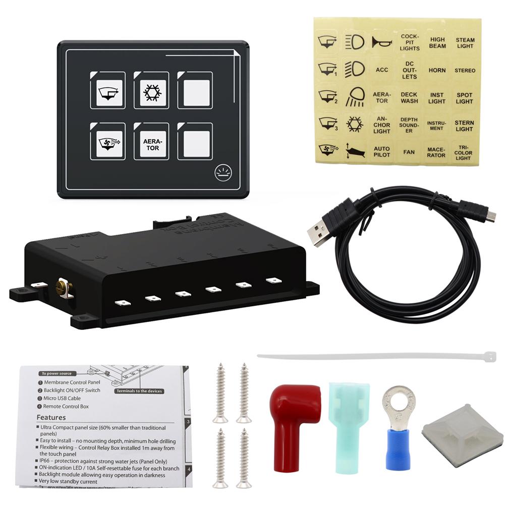 6P LED dotyková ovládací skříňka Bluetooth kompatibilní dotykový ovládací panel Ovládání přes aplikaci LED panel spínače světla s podsvícením pro obytný vůz jachtu