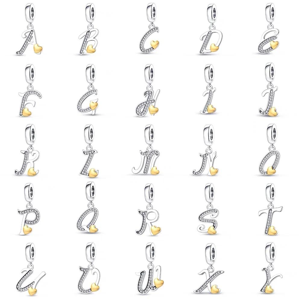 Classic 26 Letters Charm Bead Charms Bead Charms Copper Compatible With Authentic Bracelets Charm Diy for Women Fine Jewellery Bead Gift