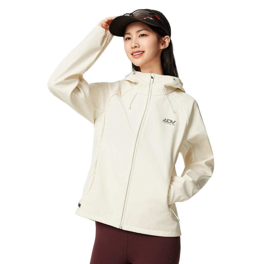 Li Ning Running Series Windproof Water-Repellent Hooded Softshell Jacket Women Jackets AFDVG72-1