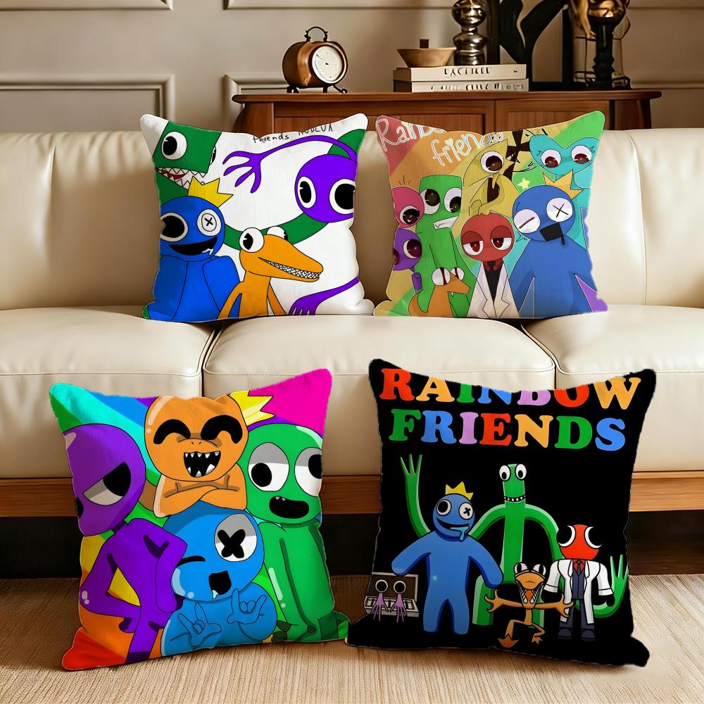 Horror Rainbow Friends Cushion Cover Cushion Cover Set 4Pcs 50x50 45x45 40x40 Pillowcase Decorative Sofa Home Decor