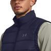 Under Armour Chaleco para Hombre de Color Sólido con Cuello Mao y Bolsillo con Cremallera Azul Marino 1378497-410