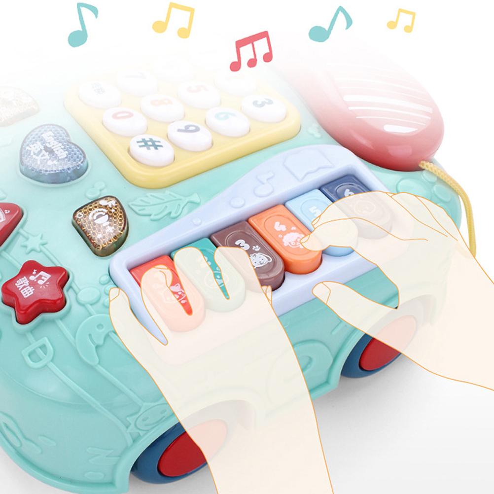 5-in-1 Baby-Handy-Spielzeug für Babys und Kinder, Nachzieh-Spielzeugauto, Musikspielzeug-Handy für Weihnachten, Neujahr
