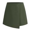 Women's Fashion Solid Color Irregular Skirt Pants High Waisted Zipper Button Shorts
