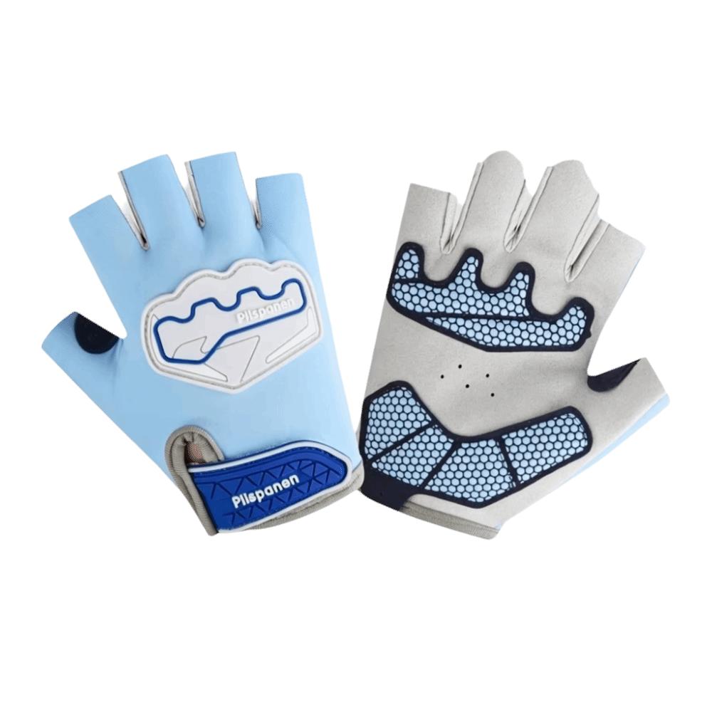 Shock-Absorption Children Half Finger Gloves Anti-Slip Half Finger Gloves Unisex Riding S синий