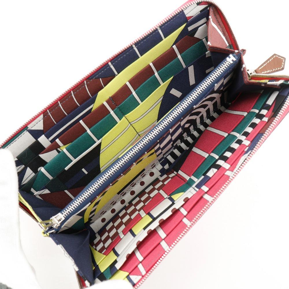 Hermes Azap Long Silk Inn Purse Rose Mexico Pink Epsom Women Used