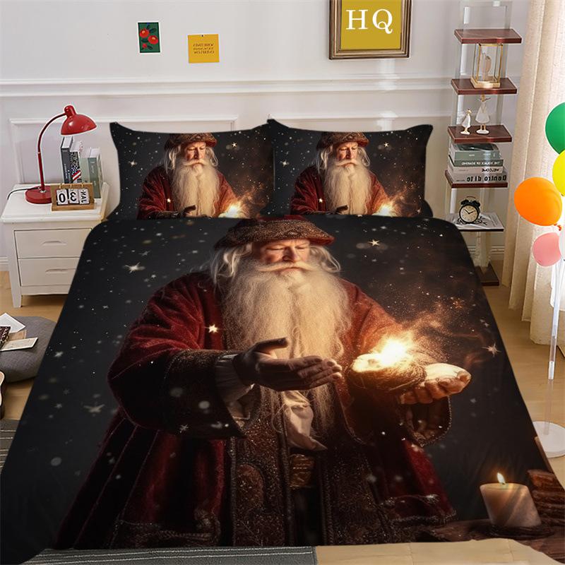 Christmas Gift 3D Printed Polyester Pillowcase Quilt Cover Two Or Three-Piece Set Is Available