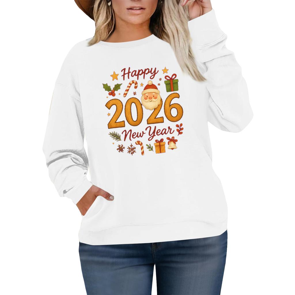 Women's Fashionable Casual Plus-Size Long Sleeve Pullover Printed Sweatshirt