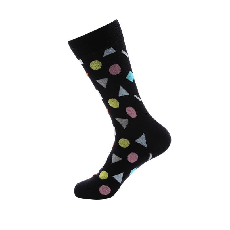 Men Socks Crew Colorful Geometric Cotton Dress Socks Gifts Summer Business Fashion Socks
