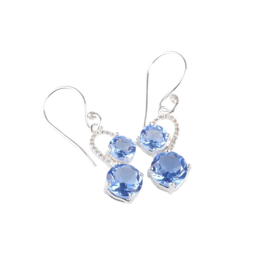 Tanzanite Gemstone 925 Sterling Silver Jewelry Zircon Earrings Thanksgiving Gift CZE-3-5