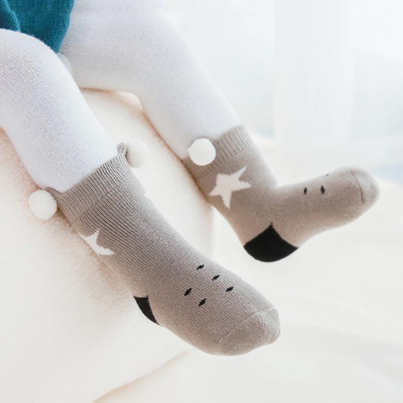 Cartoon Baby Terry Socks Cute Mid Tube Socks Children Warm Stockings 0-3year Kids Infants Spring Autumn Socks