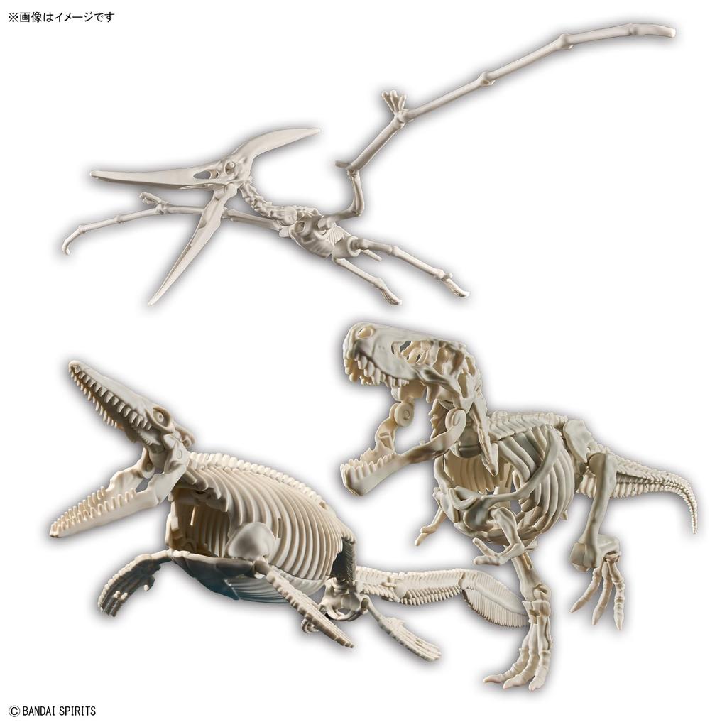 BANDAI SPIRITS Planosaurus și Set Dinozaur Aerian Model Plastic Terestru, Marin, Codificat pe Culori