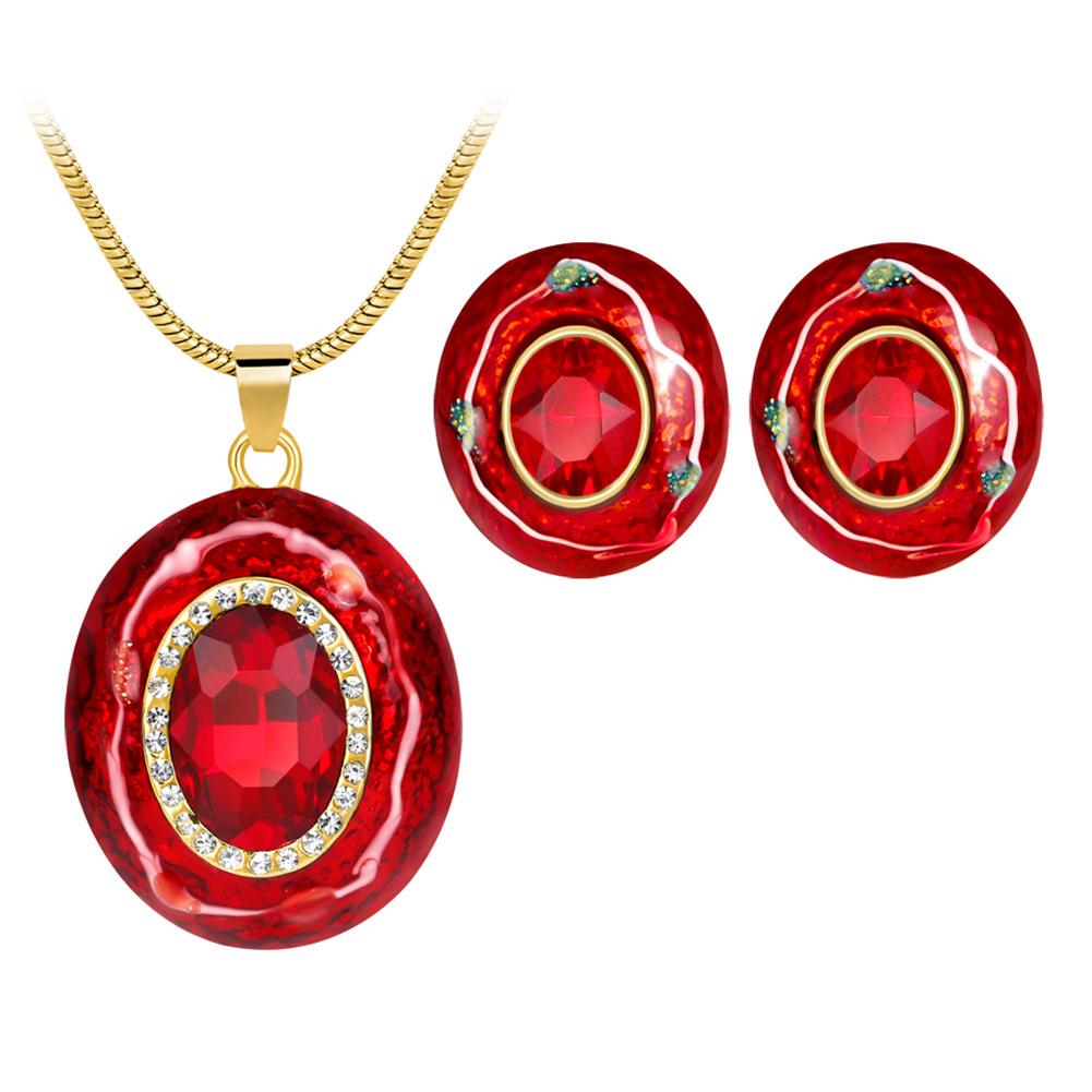 Creative High Grade Alloy Pendant Set Fashionable Concise Necklace&Earrings Wear Decoration