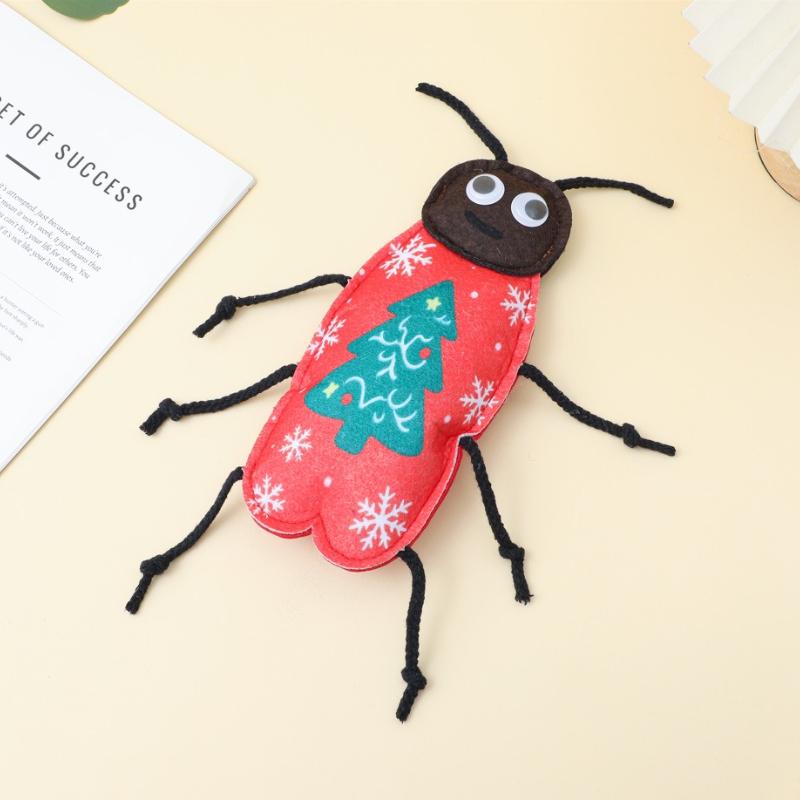 Cat Teaser Felt Toy Simulated Cockroach Cute Interactive Kitten Toy Teeth Grinding Chew-resistant Cat Toy Supplies