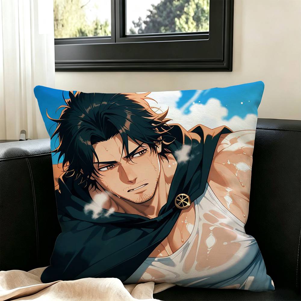 Hot B-Black Clover  Pillow Case Square Double-Sided Sofa Cushion Cover Bedroom Bedside Pillow