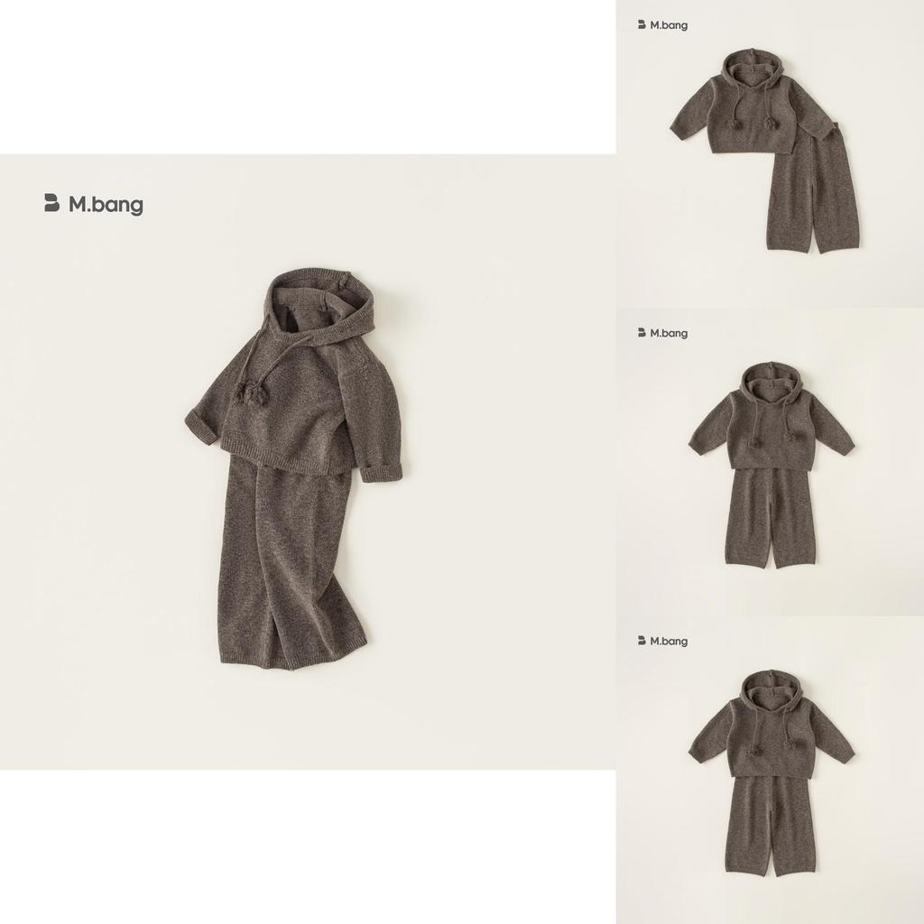 Girl Child Autumn Winter Knit Hoodie And Pants Set With Soft Fabric For Kids Age 3 To 8
