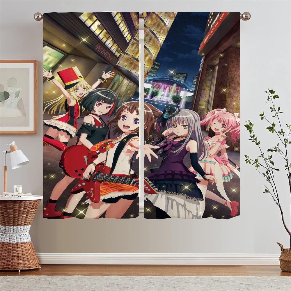 

Bang Dream Children s Room Curtains for Rooms Blackout Curtain Tiebacks White Curtains Salon 2 Pieces Partition Blind Blinds W50xH70cmx2pcs-CL