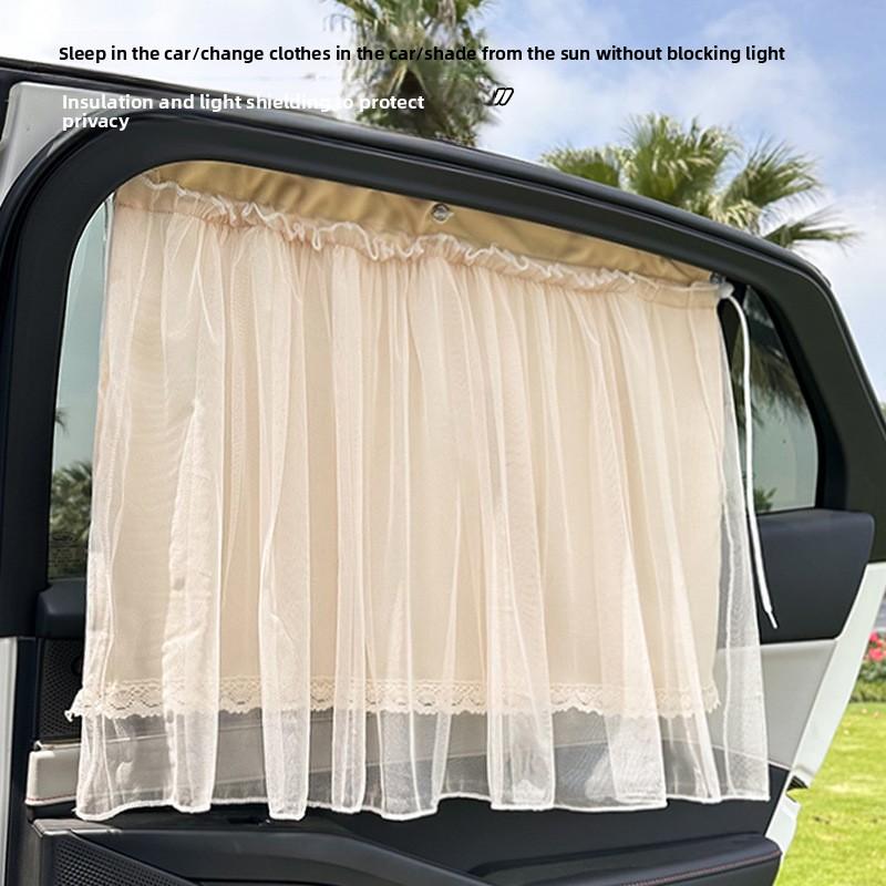 Car Sun Protection Curtains - Suction Cup Side & Rear Window Sunshades, Auto Sunshade Curtains