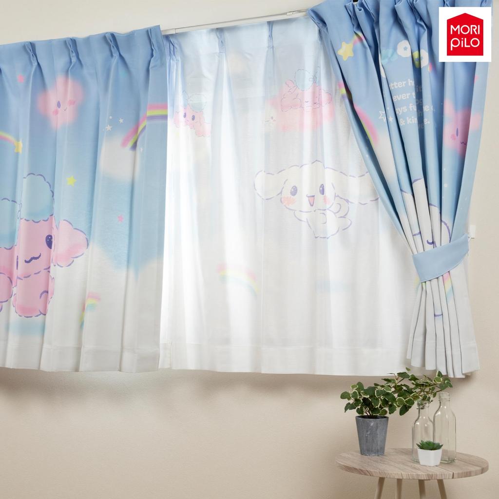 MORIPiLO Sanrio Blackout Curtains Cinnamoroll Pattern Connecting Single Picture Art 100cm X Set of Cute Sanrio Cinnamon Blue Makura No Morishita