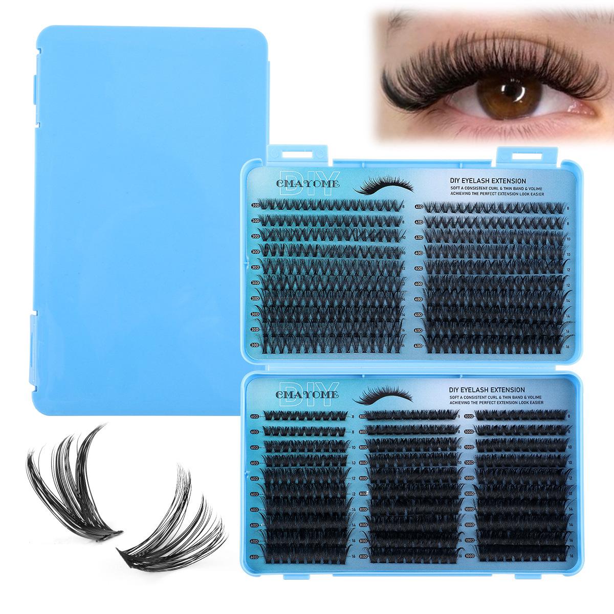 

640 пучков D-изгиба одиночные пучки накладных ресниц 30D100Ddiy сегментированное наращивание для удлинения натуральных густых волос