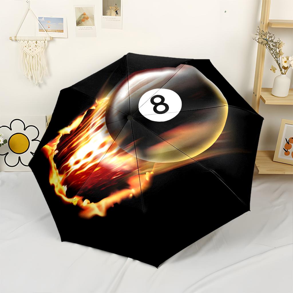 Pool Ball Fusion Portable Automatic Umbrella Compact Durable 8 Rib Design Lightweight for Outdoor Daily Use Elegant Women's Umbrella