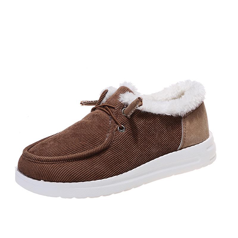 2023 Autumn/Winter Plus Size Women s Casual Lazy Flat Cotton Shoes, Round Toe 37 коричневый