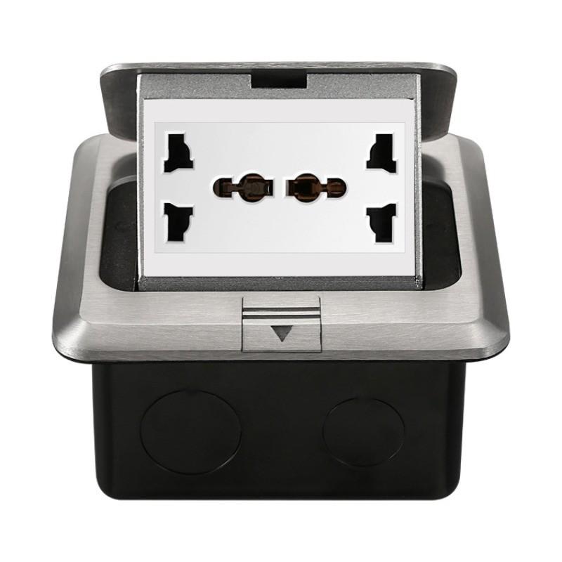 Aluminum Surface Waterproof Power Socket Factory Pop-up Floor Socket Universal Hidden Ground Socket Box