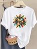 (Asian Size) Letter Cute Women Fashion Festival New Year T Shirt Christmas Clothing Tee Top Print Woman Short Sleeve Graphic T-shirts