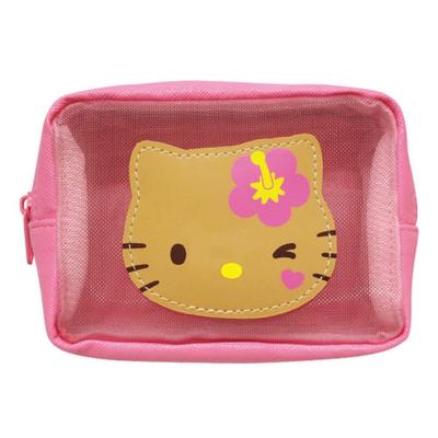 K Company Hello Kitty (Suntan Series) Multi-Pouch with Mesh Pocket, Pink, KTHI-MPM-PK, H8 X W11 X D4cm