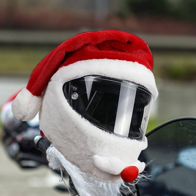 Christmas Hat Motorcycle Helmet Cover Easily Put On And Taken Off Personal Motorbike Full Helmets For All Seasons Fits