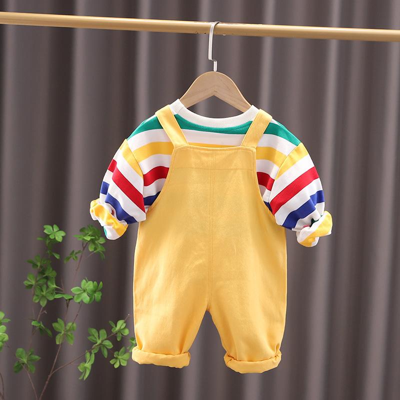 Baby Spring Clothes Boys Autumn Suit Children Girls T Shirt Overalls Set Toddler Casual Cotton Costume Kids Tracksuits