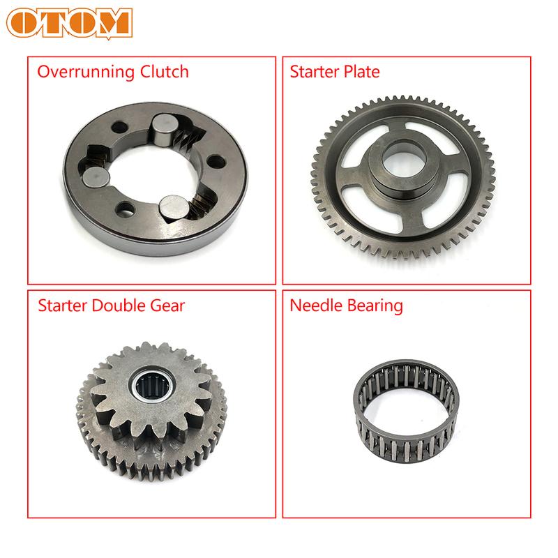 OTOM Motorcycle Electric Starter Clutch Gear Assy Starter Dual Sprocket Needle Bearing Shaft For YAMAHA DT230 MT250 Motocross