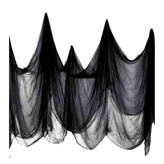 Horror Scene Setting Halloween Coarse Mesh Gauze Fabric, Polyester Cotton Decor for Haunted Holiday Party Supplies House, Spooky DIY Decoration,