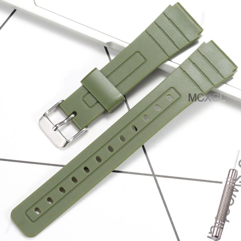 Resin Watch Accessories Suitable for Casio F-91W F-84 F-94 F-105 Men's Replacement Band  Waterproof Watch Band Rubber Strap