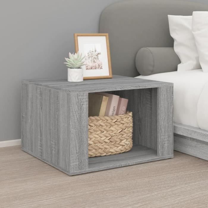 816558 vidaXL Bedside Table Sonoma Grey 57x55x36 Cm Engineered Wood