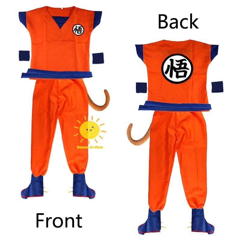 Halloween Kids Adult Goku Costume Anime Son Goku Cosplay Costume Uniform Wig Gift Halloween Carnival Party Clothes for Man Woman