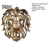 Wall Sculpture for Living Room Lion Sculpture, Resin Retro Bronze Decorative Art, 3D Animal Head Modern Artistic Accents Figurine, Hollow Hanging
