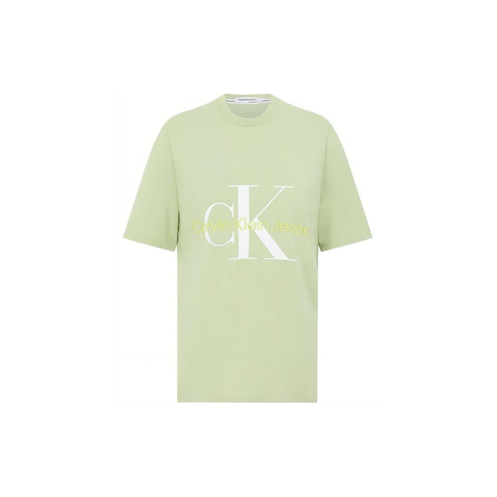 Calvin Klein Logo Print Crew Neck T-Shirt Women Tops Teal J218885-L99