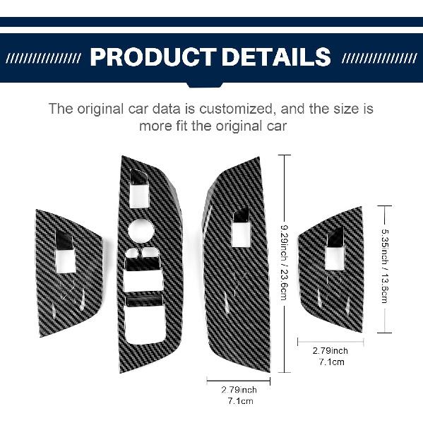 For BMW X3 X4 G01 G02 2018-2023 Window Switch Panel Cover, BMW 3/4 Series Accessories Carbon Fiber Pattern Door Control Button Panel Interior Trim