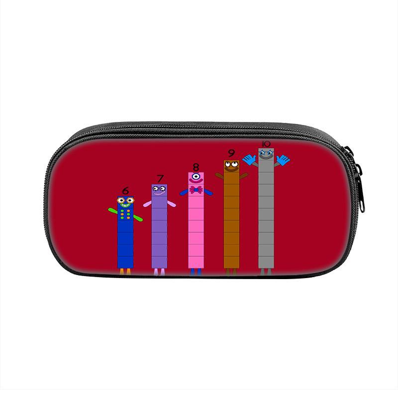 Numberblocks Character Kids And Teens Pencil Case Waterproof Nylon Bag Storage