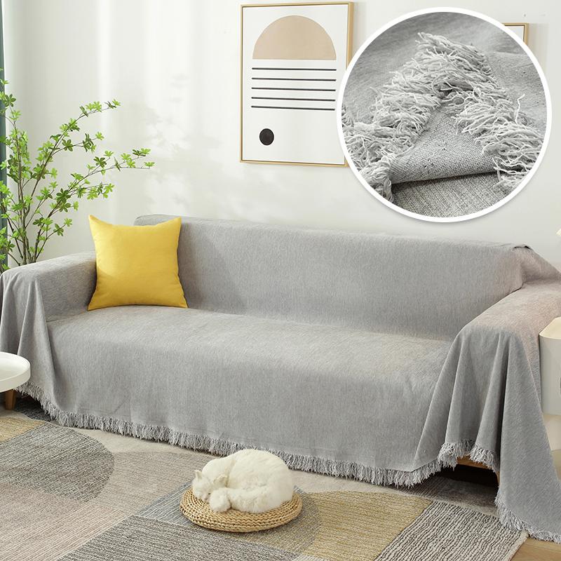 Universal Sofa Towel Solid Fringe Sofa Napkin Summer Camping Blanket Shawl Cloth Full Cover Sofa Cushion Nordic Style Home Hotel